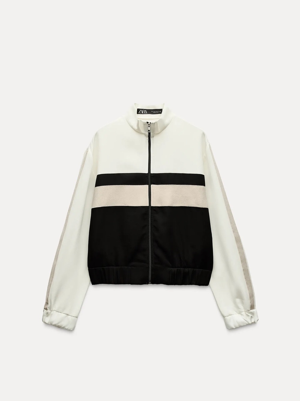 Zara Black & Cream Colorblock Track Jacket and Pants. Large Jacket, Medium Pants